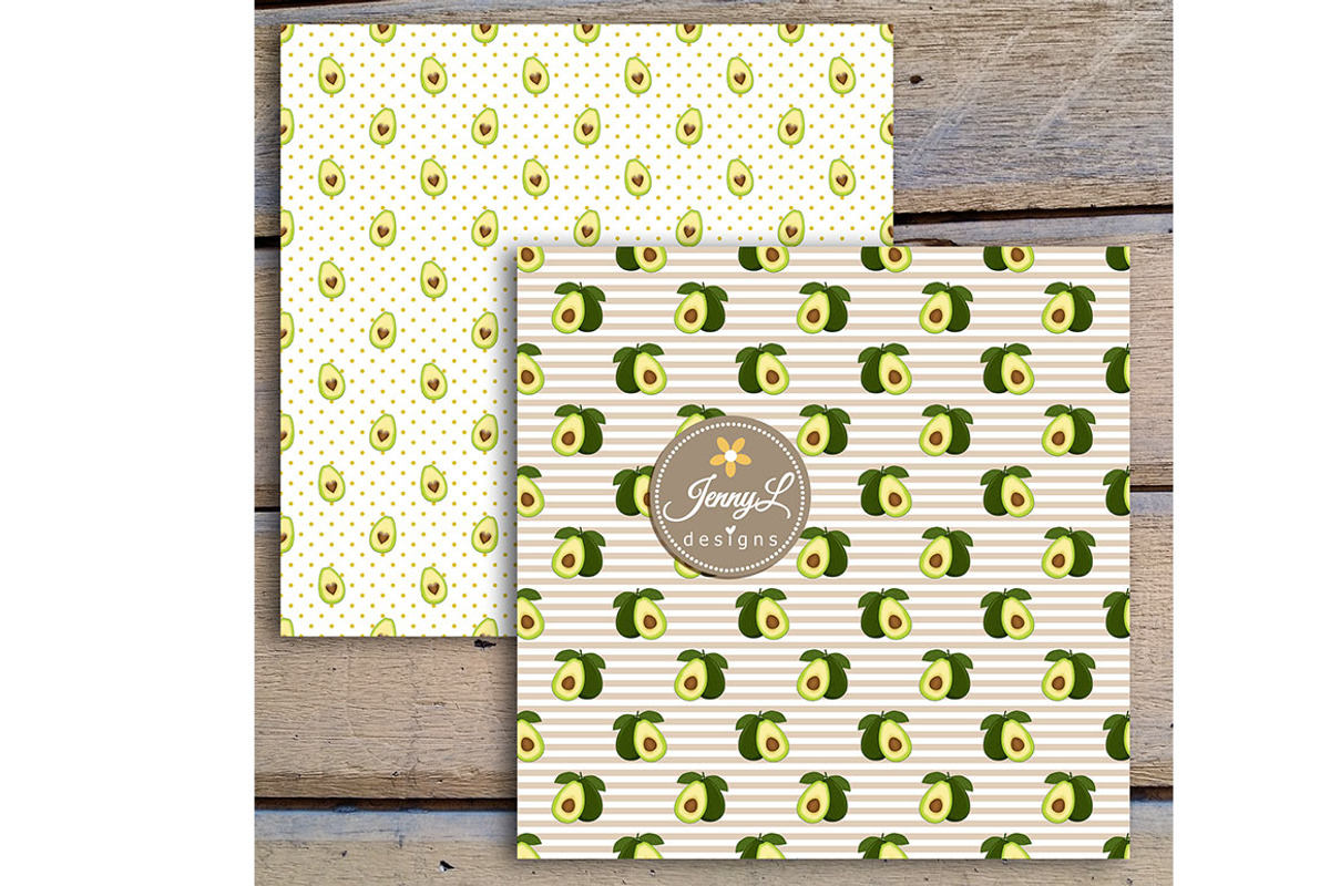 Avocado Digital Papers and Clipart, a Pattern Graphic by JennyL Designs (Photo 5 of 7)