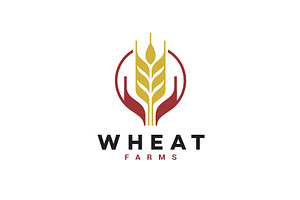 Vector Wheat For Farm Logo Design