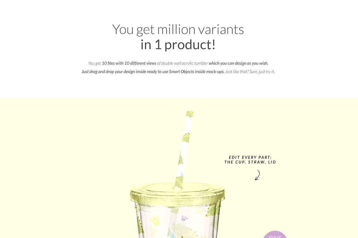 16 oz Acrylic Tumbler 10xMock-ups, a Packaging Mockup by Mocca Mockups Store (Photo 4 of 6)