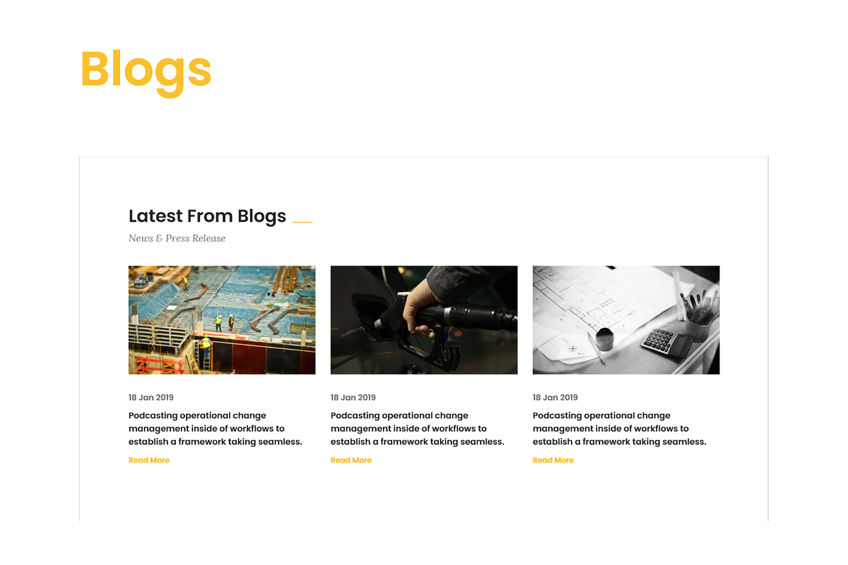 Factory & Industrial website design, a Landing Page Template by Istiak Ahmed (Photo 5 of 7)