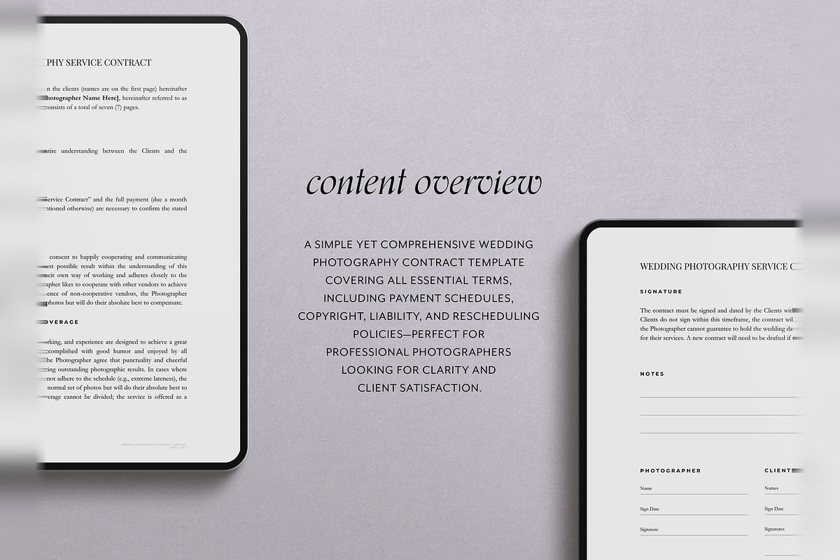 Wedding Photography Contract, a Stationery Template by Cagdas Yoldas (Photo 5 of 6)