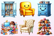 Watercolor Home Furniture Clipart, a Graphic by CitraGraphics (Thumbnail 3 of 4)