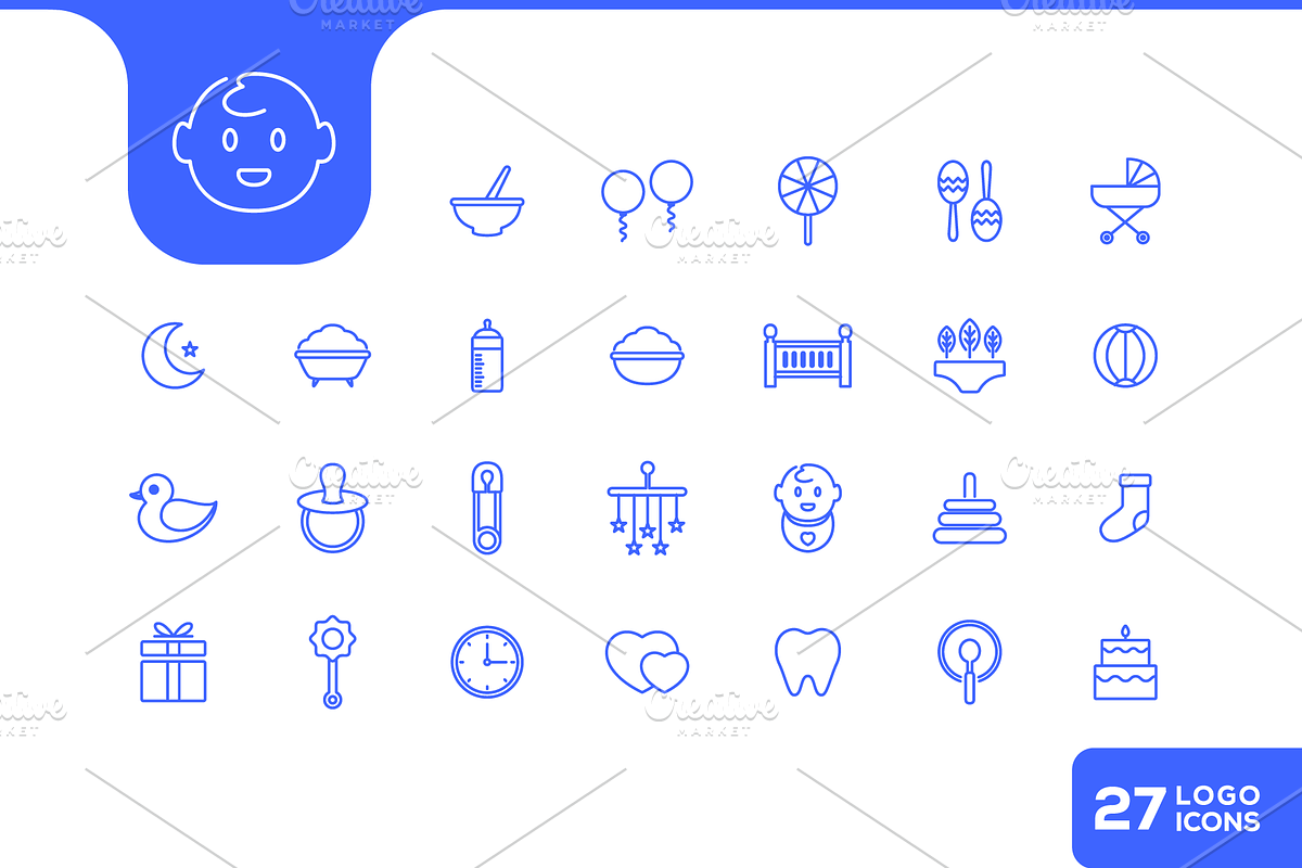 Minimalist Baby and Kids Icon, an Outline Icon by devastd