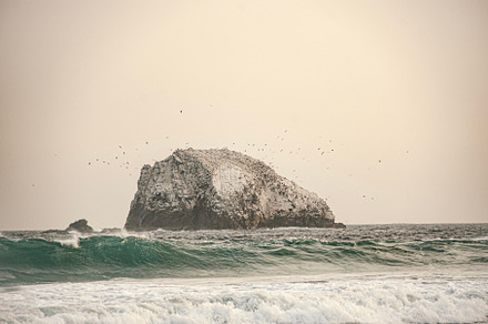 Big rock in the ocean