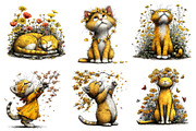 Whimsical Spring Cats Clipart, an Illustration by Dream Creation (Thumbnail 5 of 6)