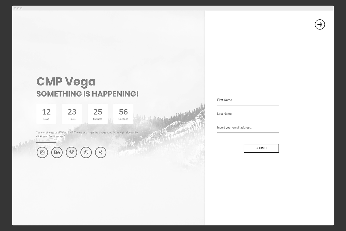 CMP Vega - Maintenance Landing Page, a WordPress Template by NiteoThemes (Photo 2 of 3)
