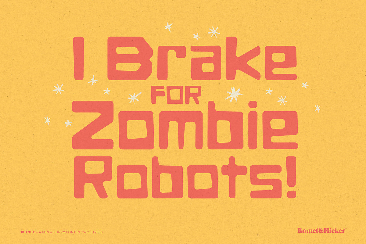 KutOut - A Fun & Funky Font, a Sans Serif Font by Komet & Flicker (Photo 5 of 12)