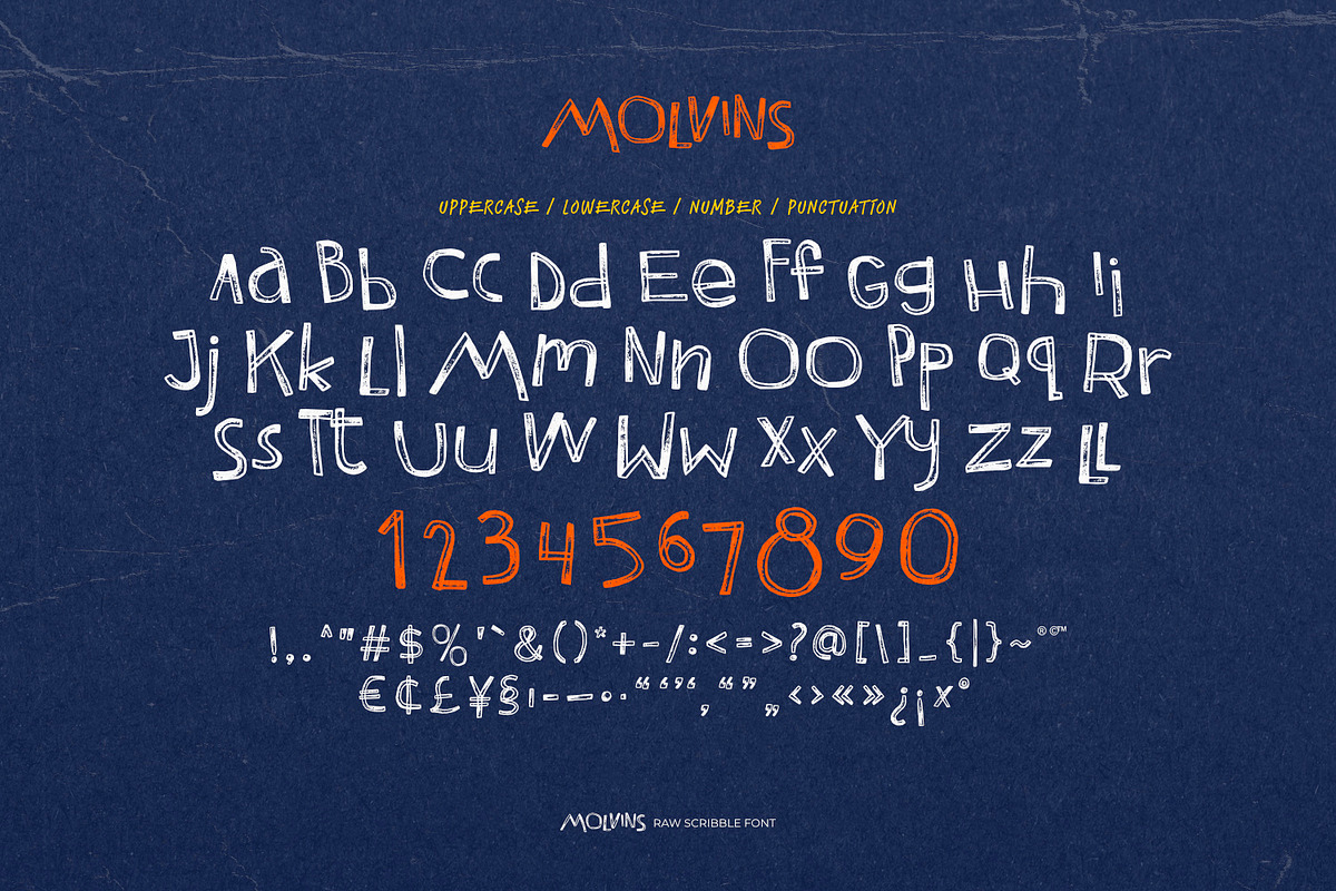 Molvins - Kids Scribble Font, a Symbol Font by ikiiko (Photo 6 of 7)