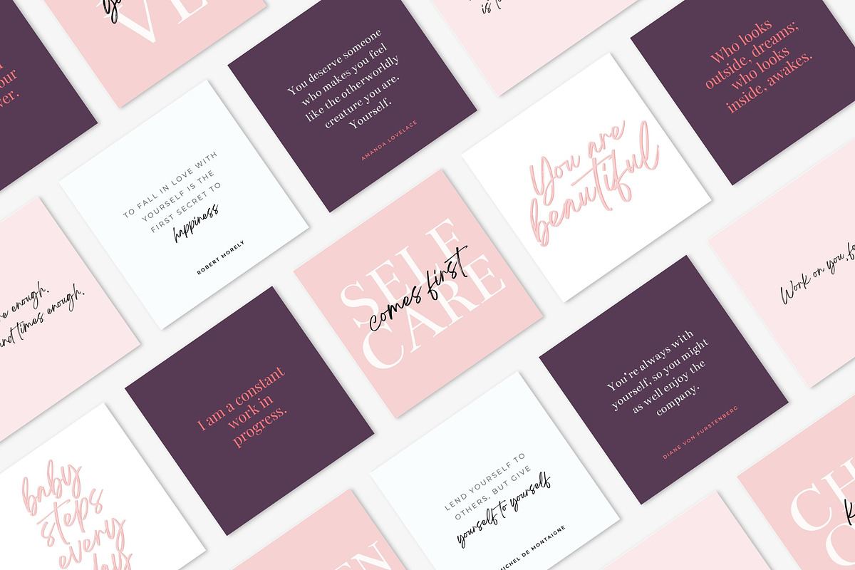 Self Love Quote Templates for Canva, a Social Media Template by DeeBeeDesign (Photo 2 of 10)