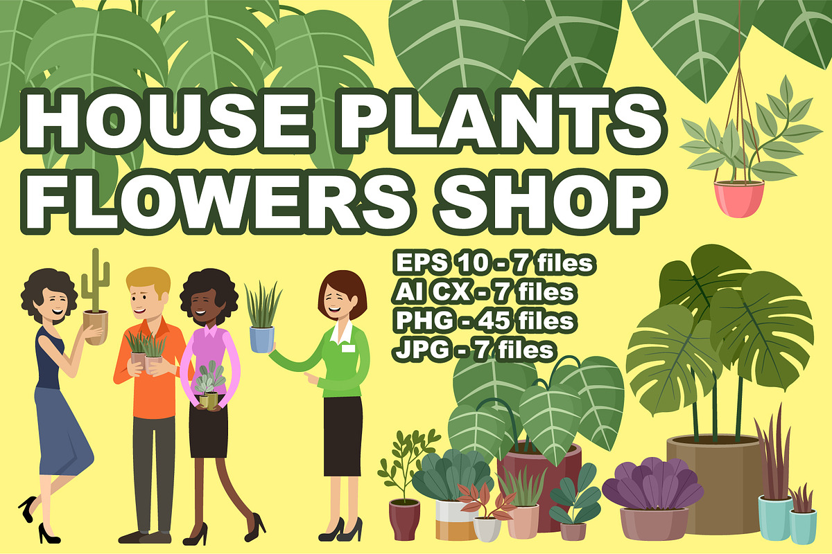 Flower and Home Plant Store, a Decorative Illustration by Gurza SHOP (Photo 1 of 8)