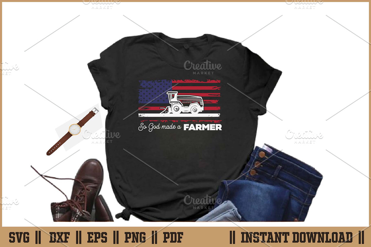 So God Made A Farmer Rustic Farm SVG, an Illustration by Handy Arts Studio (Photo 2 of 3)