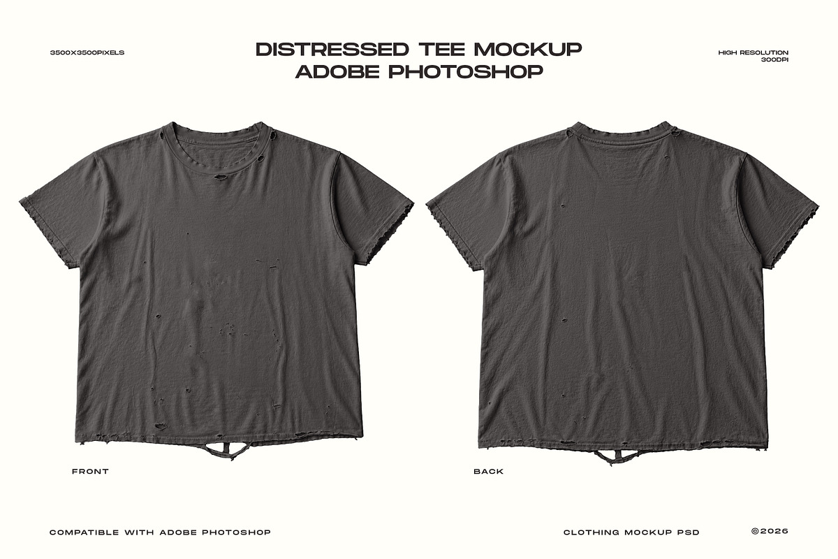 Distressed Tshirt Mockup PSD, a Shirt Mockup by Irhasalfahad (Photo 1 of 6)