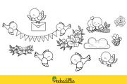 Love Birds animal digital stamp, an Animal Illustration by Peekadillie Art (Thumbnail 2 of 3)