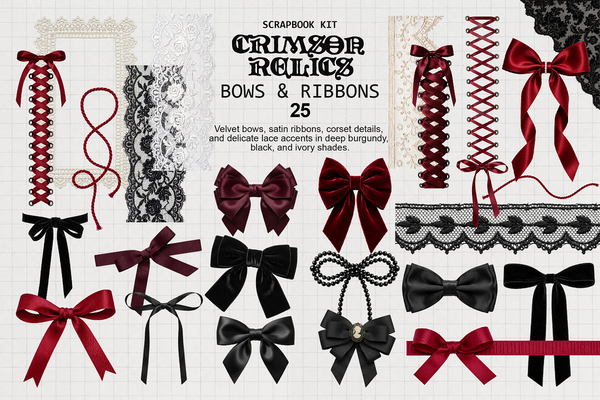 Crimson Relics Scrapbook Kit PNG, an Object Graphic by DreamoraArt (Photo 5 of 9)