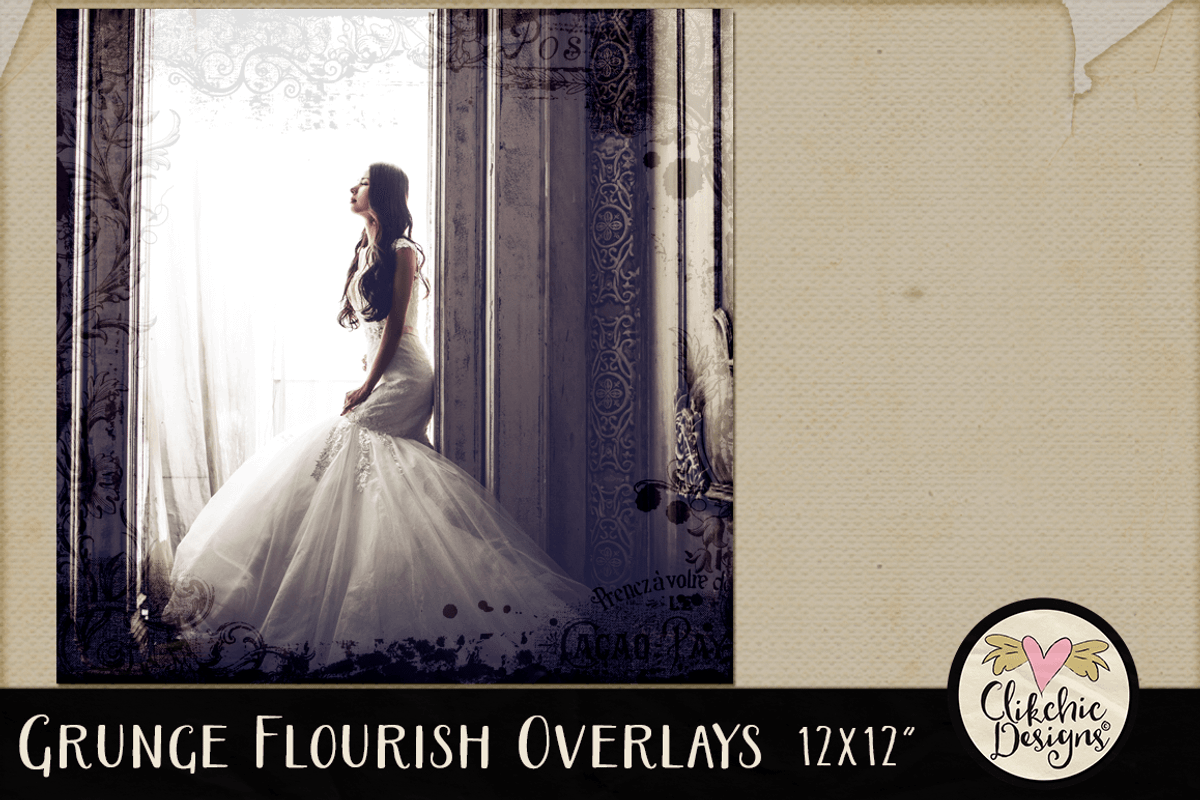 Grunge Flourish Overlays preview 4