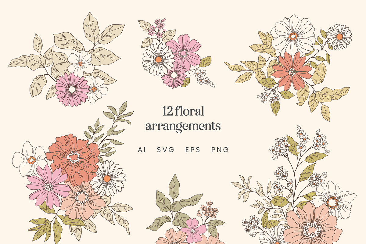 Summer Floral Patterns and Vectors, a Decorative Illustration by Emma Webb Studio (Photo 6 of 14)