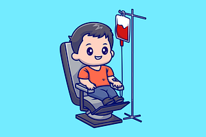Cute Man Blood Transfusion Cartoon, a Person Illustration by Catalyst Labs