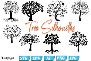 Tree Silhouettes ClipArt