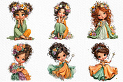 Cute Princesses PNG Clipart Bundle, a Seasonal Illustration by Craft Nest (Thumbnail 4 of 6)