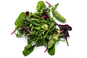 Fresh mixed green salad leaves for healthy eating, a Food & Drink Photo by Olena Rudo
