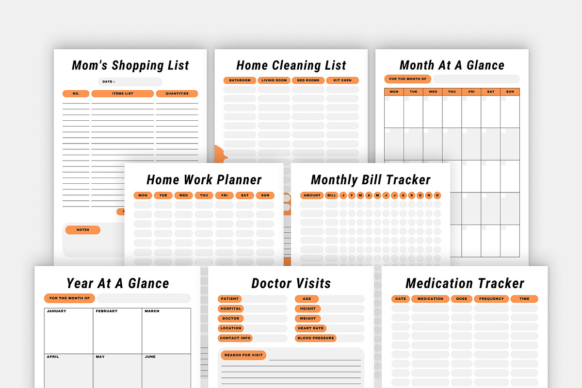 MOM'S Planner Bundle Template, a Stationery Template by MNT-Creator (Photo 3 of 6)