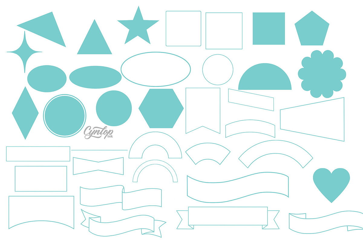 Procreate Shapes Stamps, 37 Shapes, a Brush Add-On by Cynlop Ink (Photo 2 of 5)