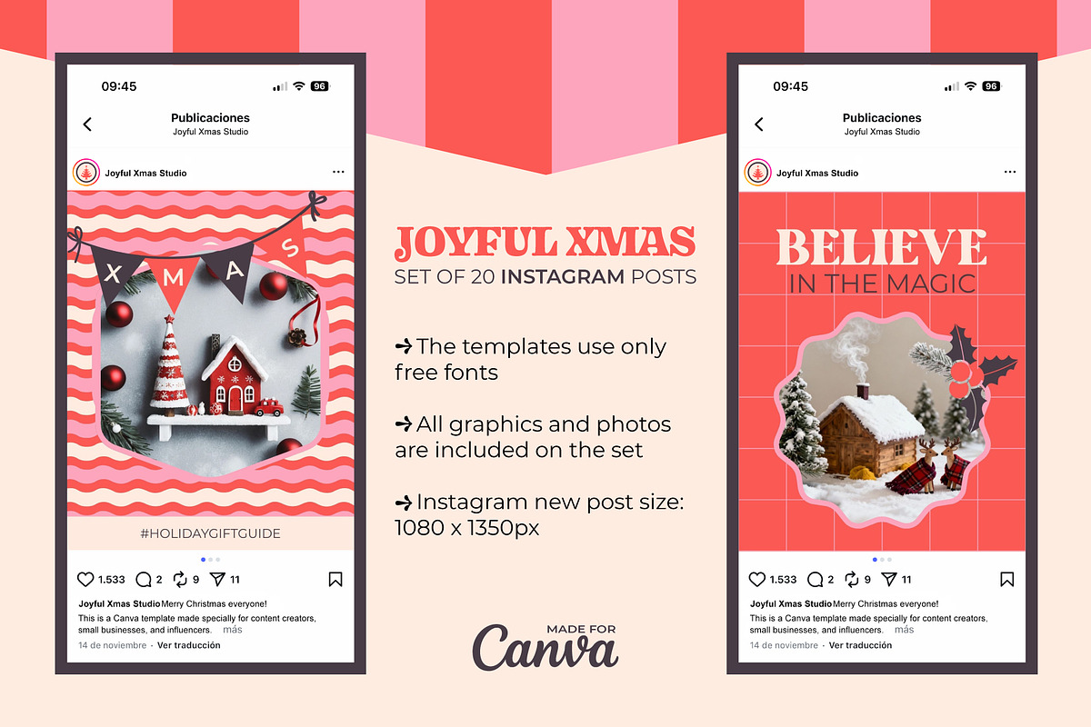 Joyful Xmas – IG Posts for Canva, a Social Media Template by LuOtero (Photo 5 of 5)