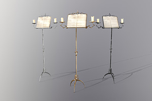 Music Stand 3d Model Game Ready