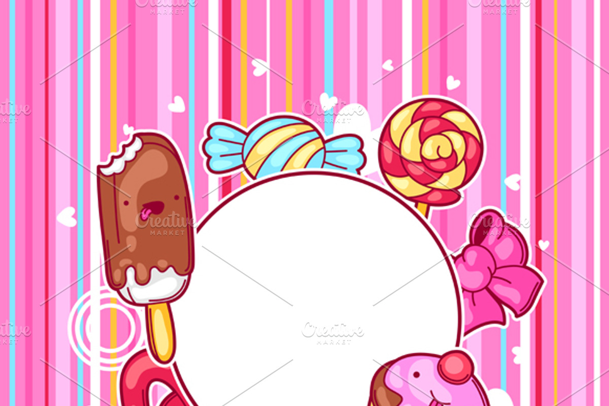 Kawaii frames with sweets., a Card Template by incomible (Photo 2 of 2)