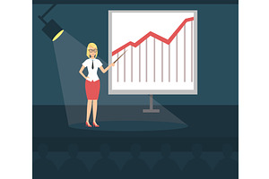 Businesswoman Explaining, a Person Illustration by TopVectors