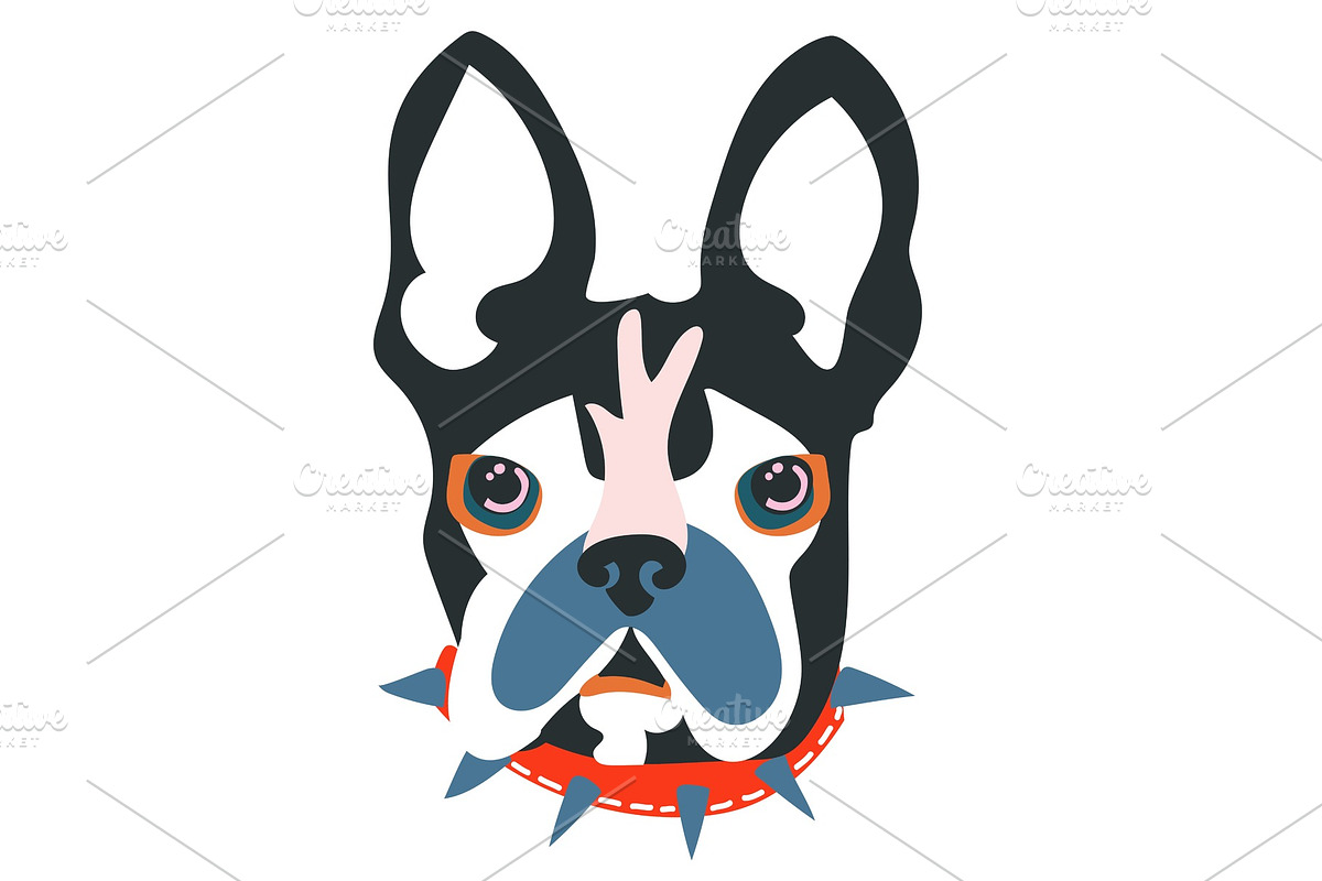 Abstract papercut collage dog head, an Animal Illustration by RAINBOWIRMA