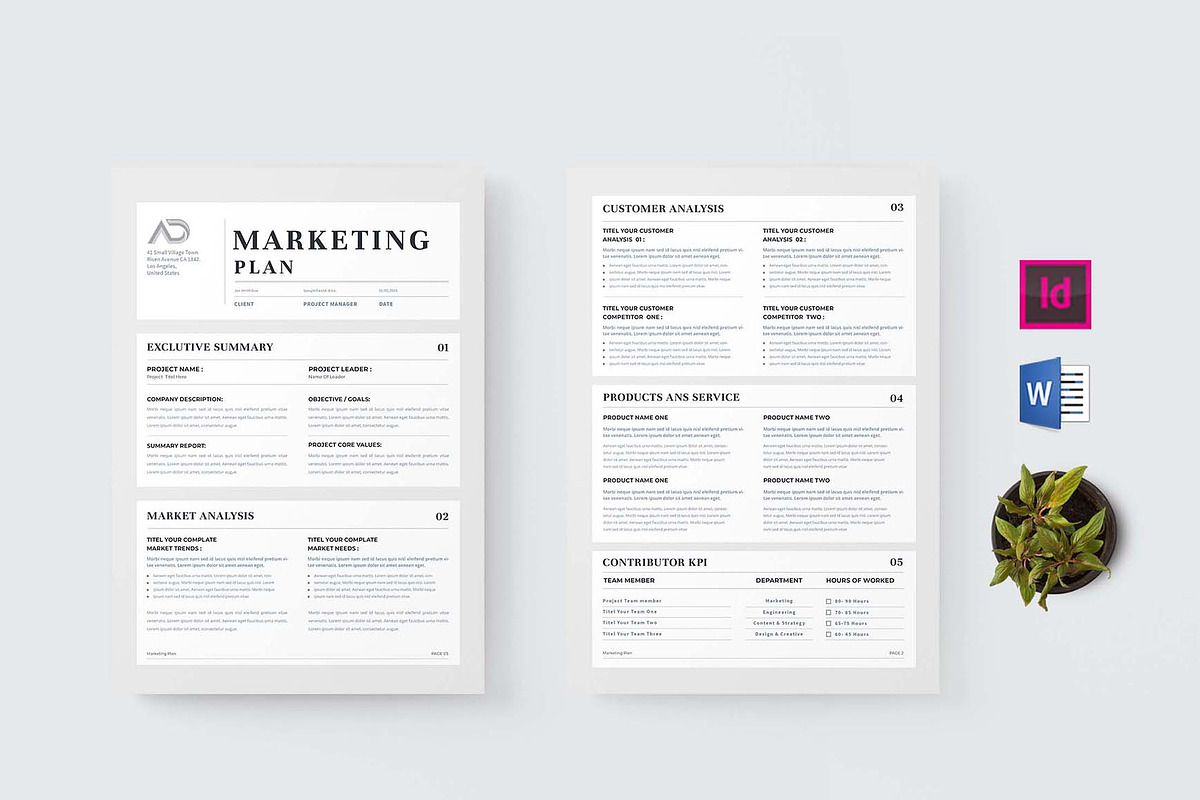 Marketing Plan | MS Word & Indesign, a Stationery Template by design_hut (Photo 1 of 7)
