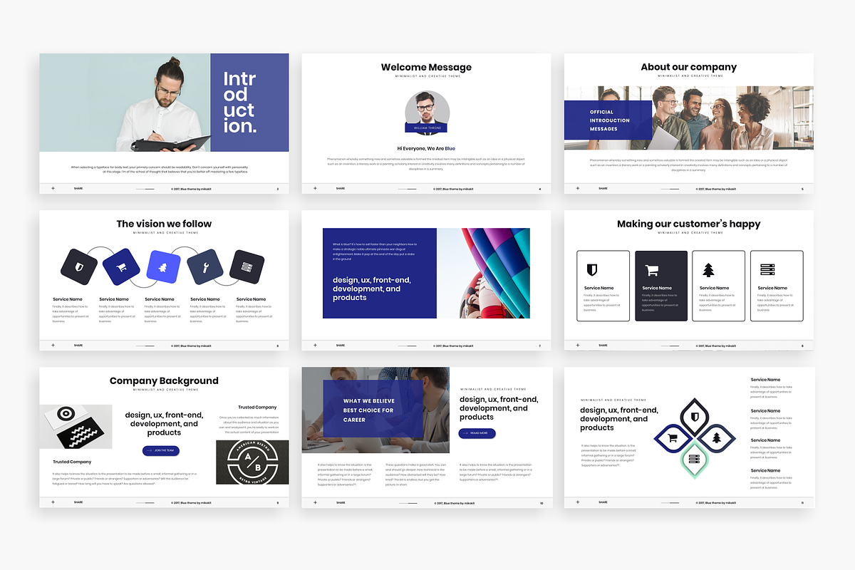 Blue Powerpoint Template a Presentation Template by Mikokit
