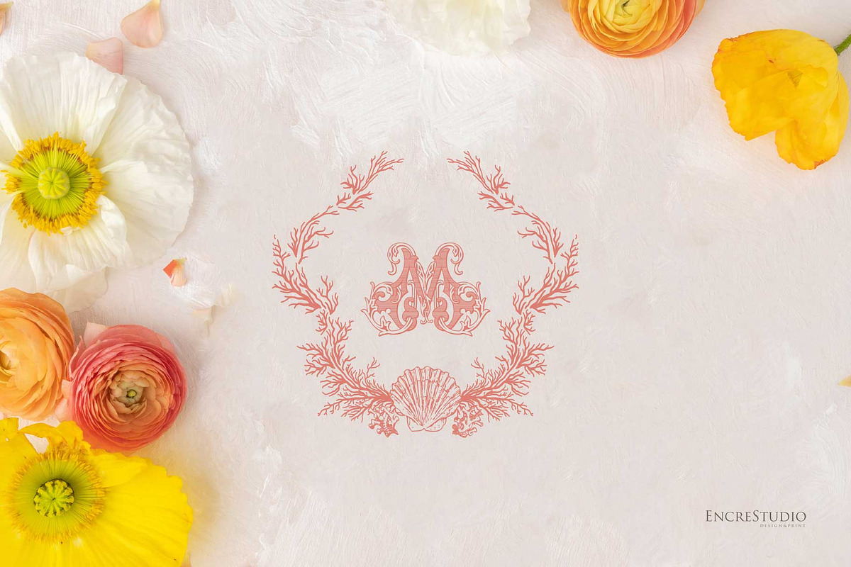 Coral Wedding Crest, a Decorative Illustration by Encre Studio (Photo 7 of 7)