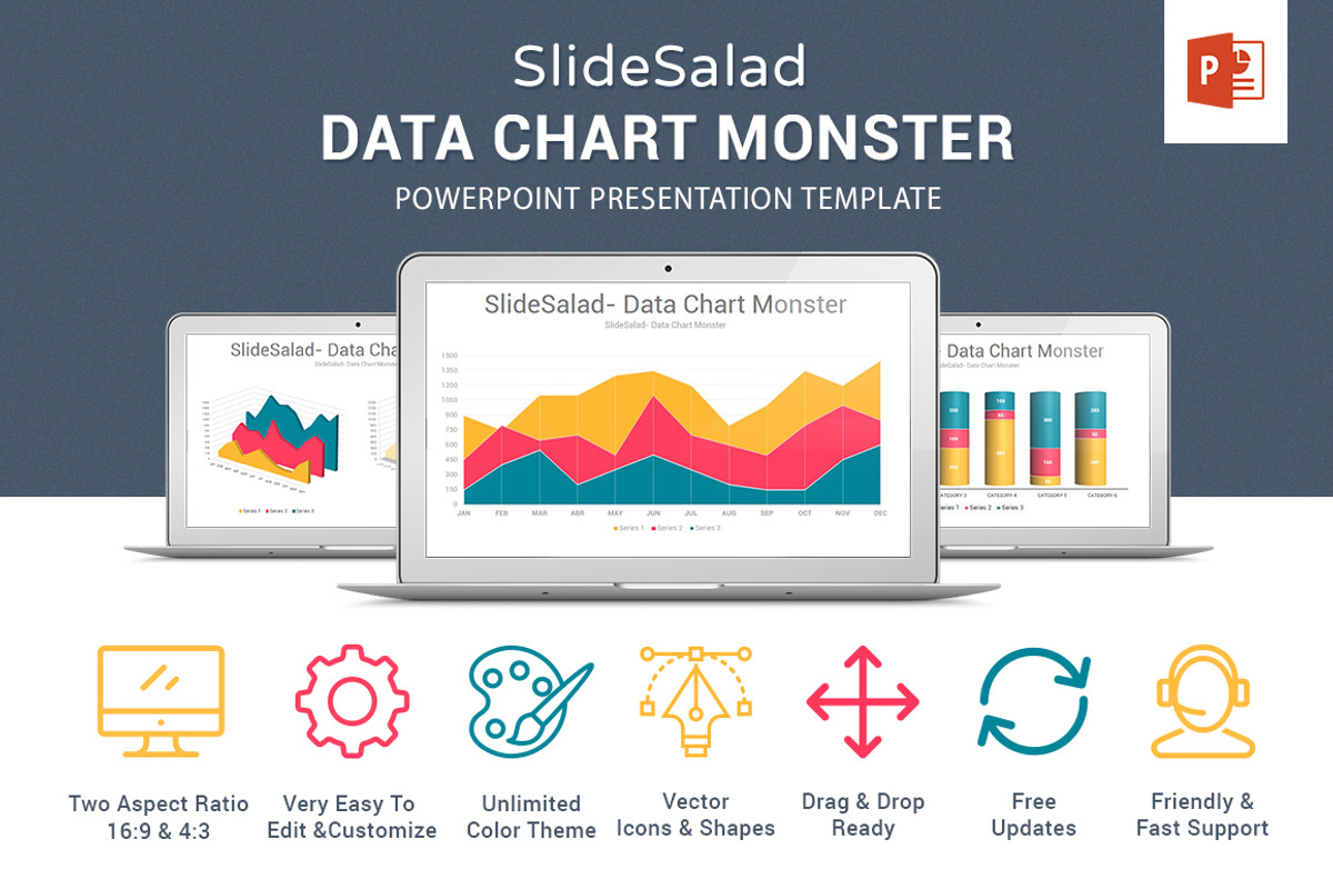 Data Chart PowerPoint Template, a Presentation Template by SlideSalad