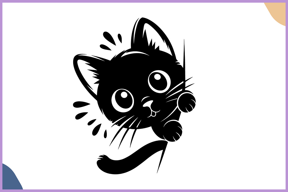 Black Cat Peeking Silhouette Clipart, an Animal Illustration by Gfx Expert Team (Photo 3 of 3)