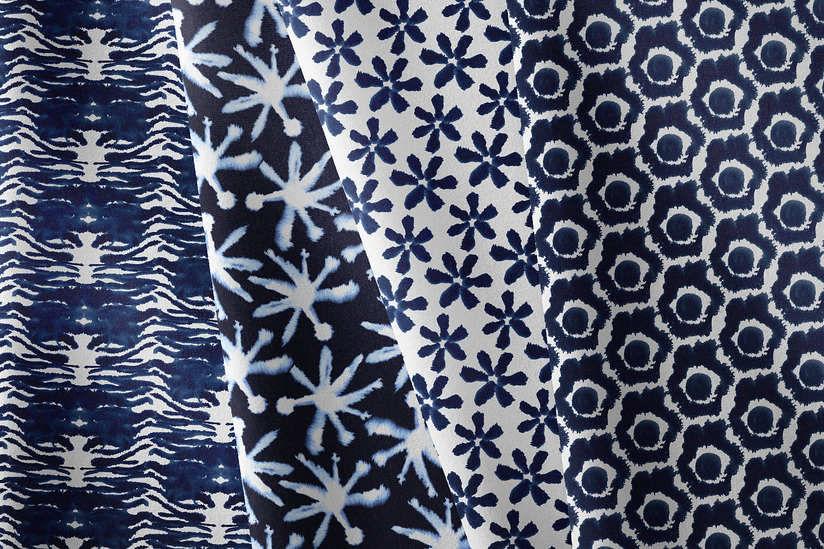 Indigo Watercolor and Ink Patterns, a Pattern Graphic by Tiger and Flower (Photo 8 of 10)