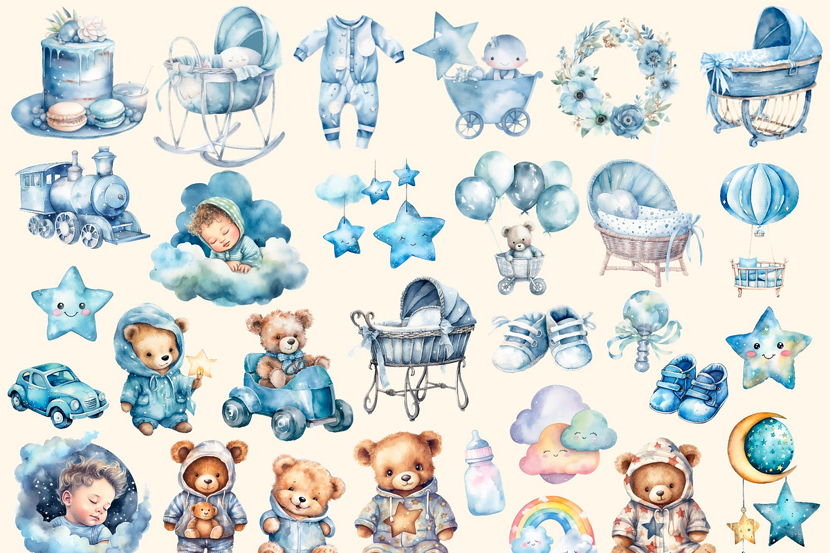 My Happiness, Big watercolor clipart, a Decorative Illustration by Hello My Print (Photo 8 of 12)
