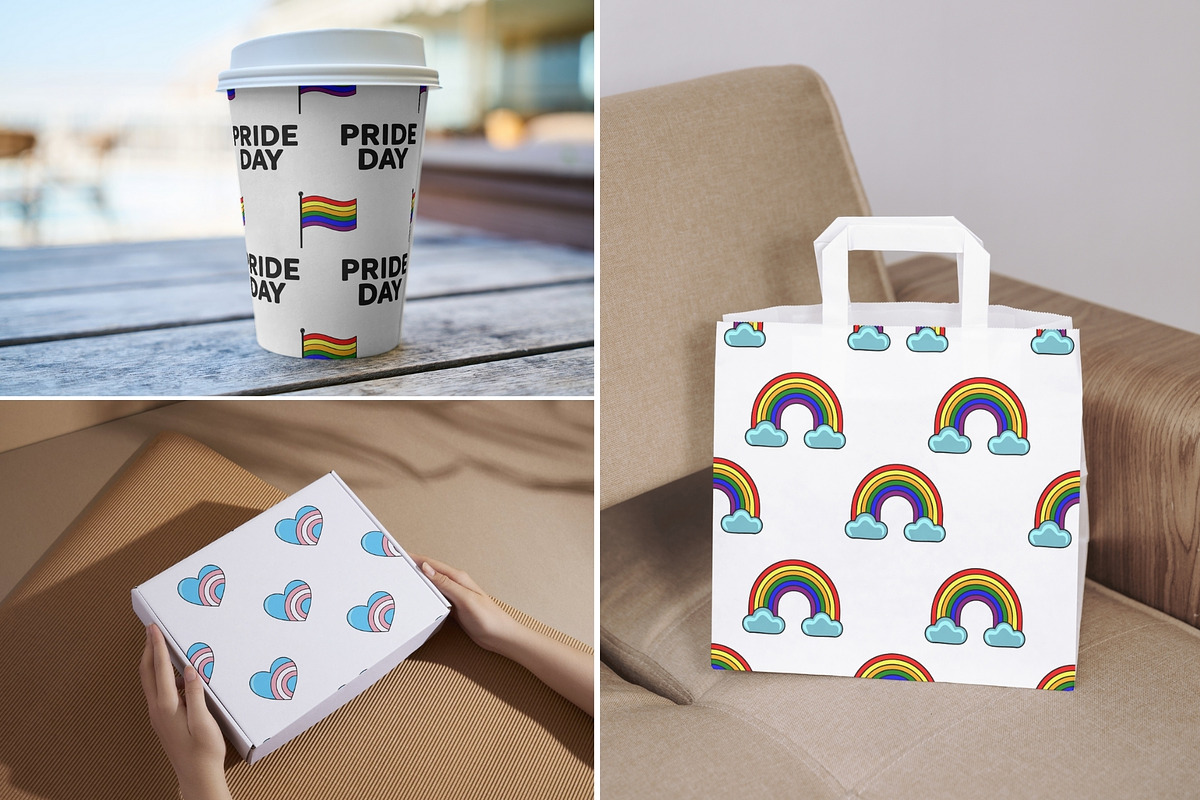 Celebrate Pride: Rainbow & Heart, a Pattern Graphic by Elatedowl (Photo 8 of 11)