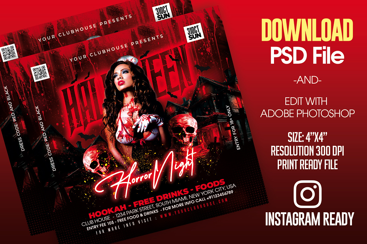 Halloween Party Flyer, a Flyer Template by MithilaCreation (Photo 2 of 6)