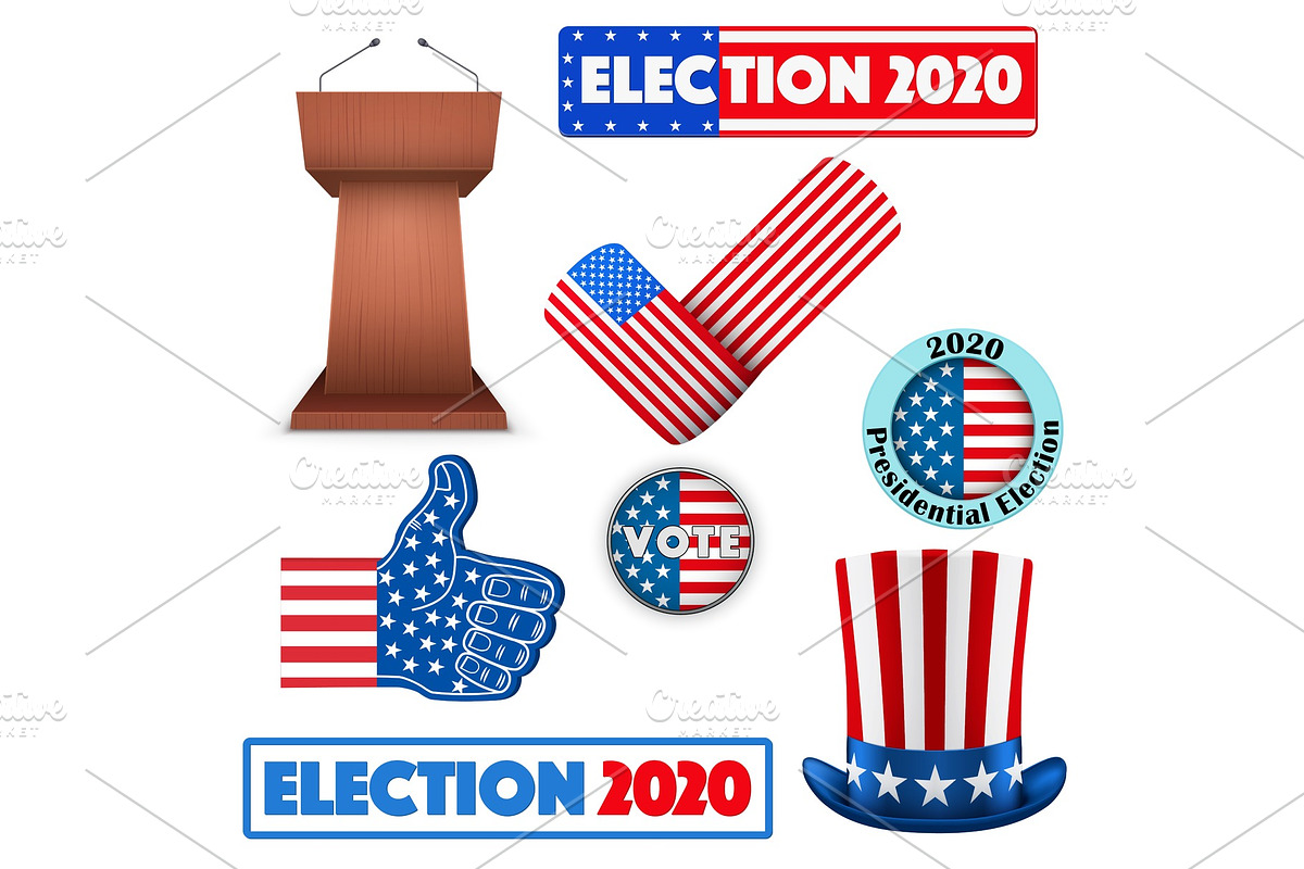 Symbols of USA Election 2020, an Illustration by Vitamin