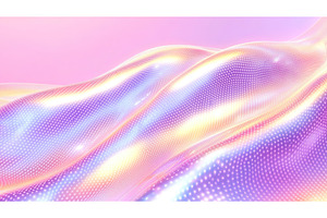 Colorful holographic waves with pink, an Illustration by Lermont51
