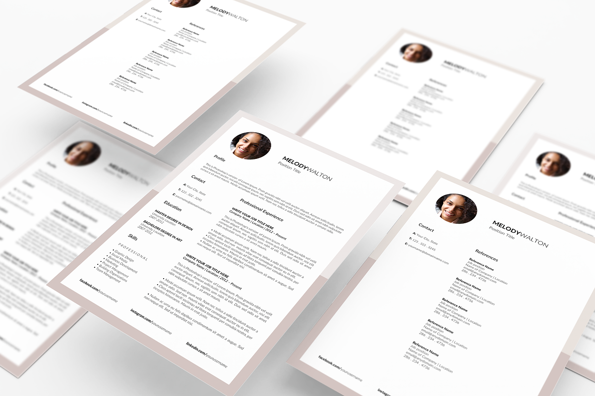 Modern Resume Template with Photo, a Resume Template by GraphicFlava (Photo 7 of 7)