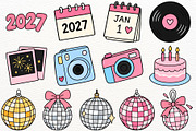 Happy New Year 2027 Clipart Party, a Seasonal Illustration by SugarCloudStudioArt (Thumbnail 3 of 6)