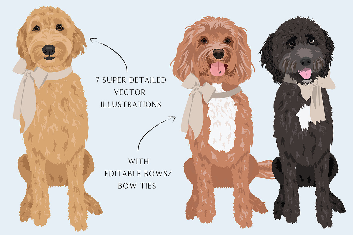 Labradoodle Goldendoodle Vector Art, an Illustration by Putnam Road Art (Photo 2 of 4)