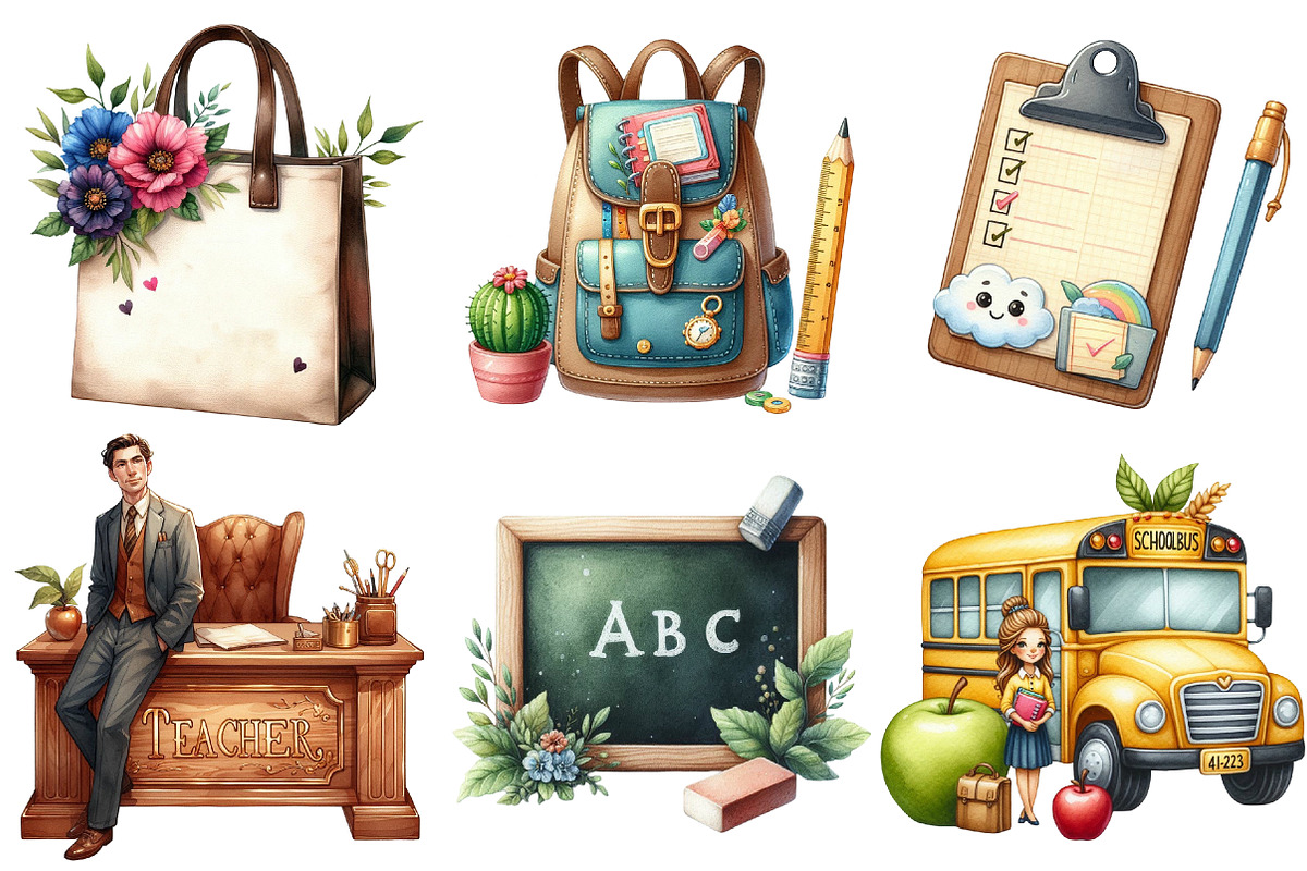 Teacher Life Clipart, an Illustration by SinaCreation (Photo 2 of 5)