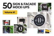 50 sign facade signboard logo mock, a Product Mockup by PrintPixel (Thumbnail 1 of 53)