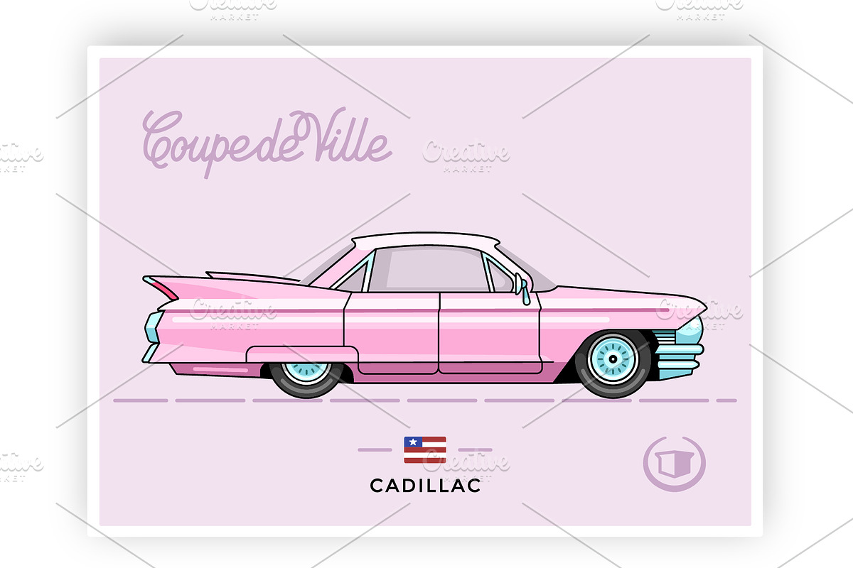 Old vector Cadillac Coupe de Ville, an Illustration by Spiner144