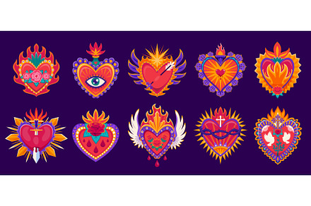 Mexican sacred heart tattoo