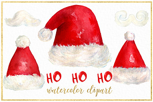 Santa. Christmas Watercolor Clipart